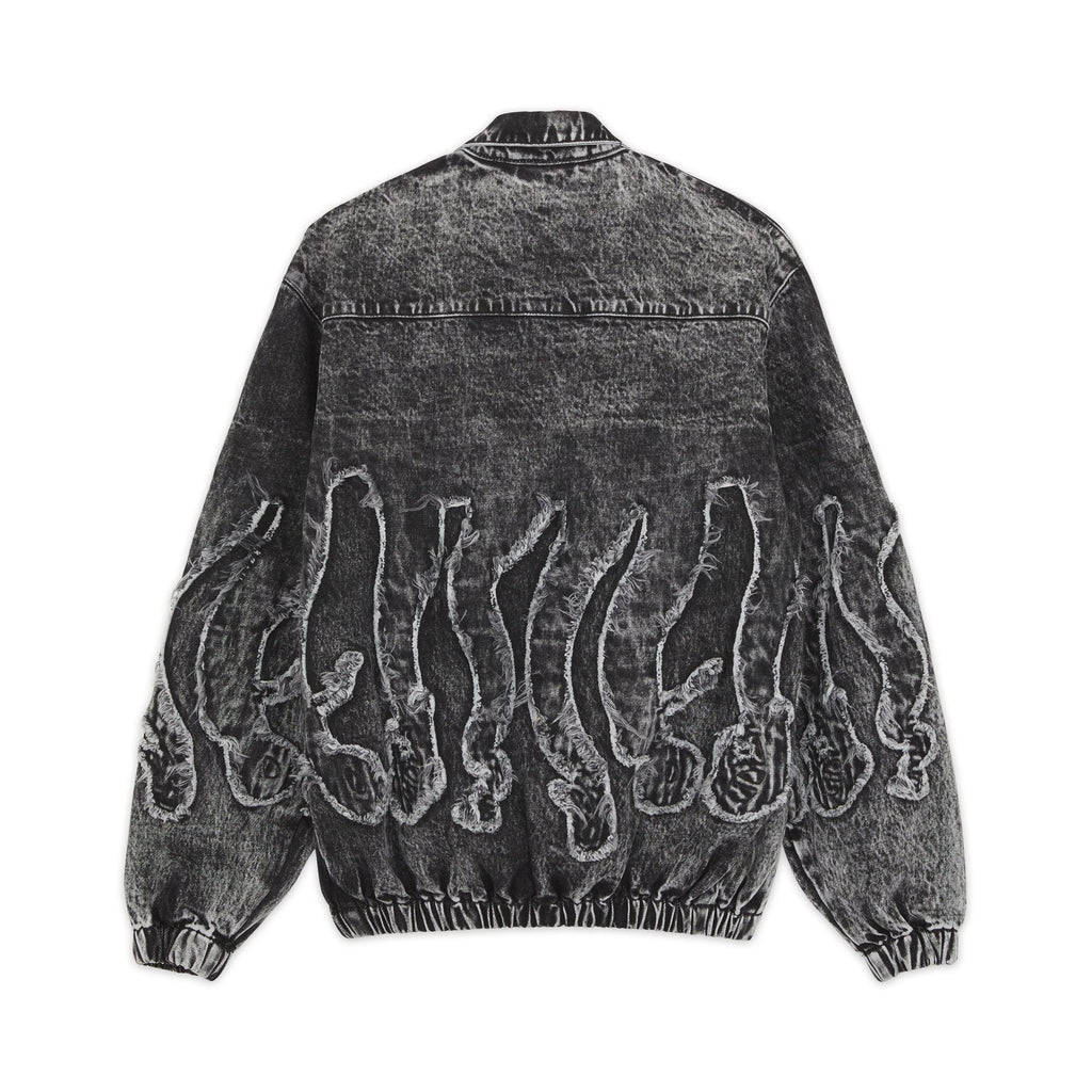 Octopus Fringed Denim Bomber