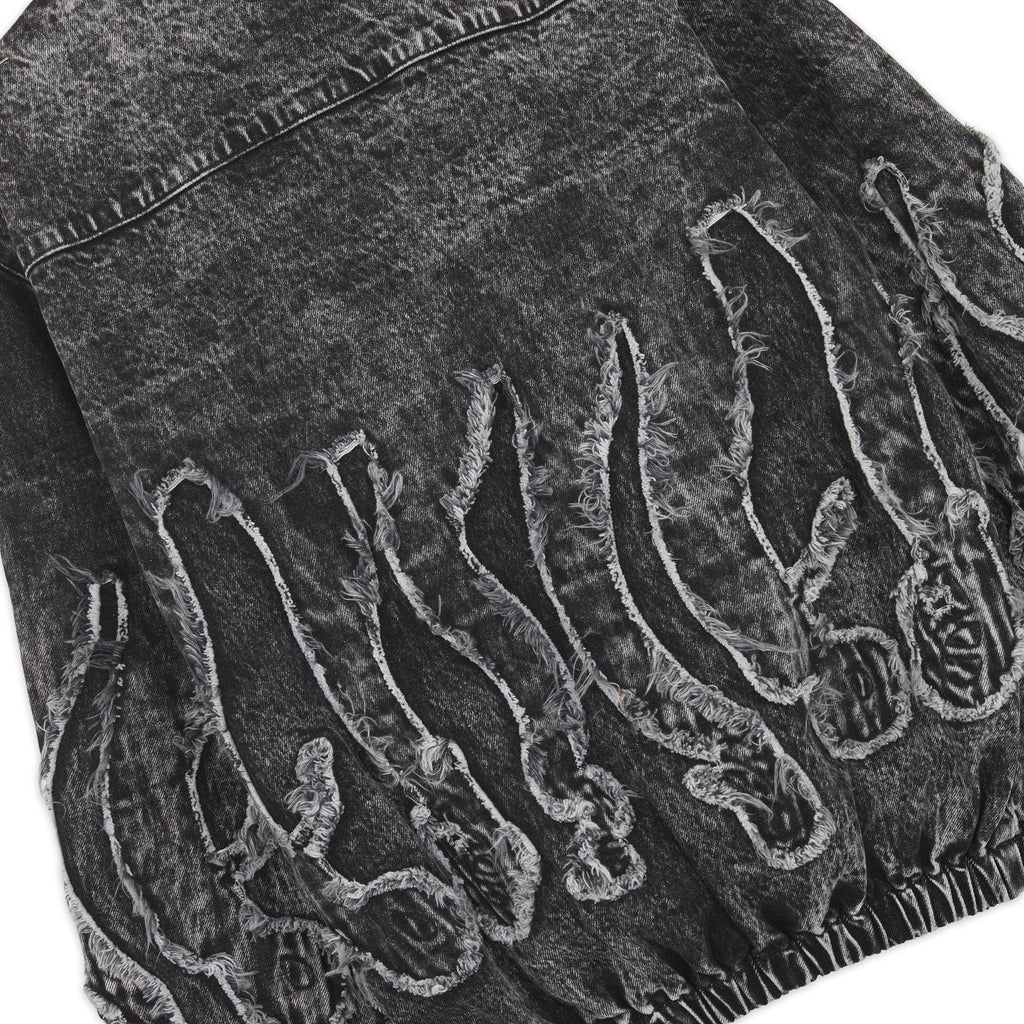 Octopus Fringed Denim Bomber