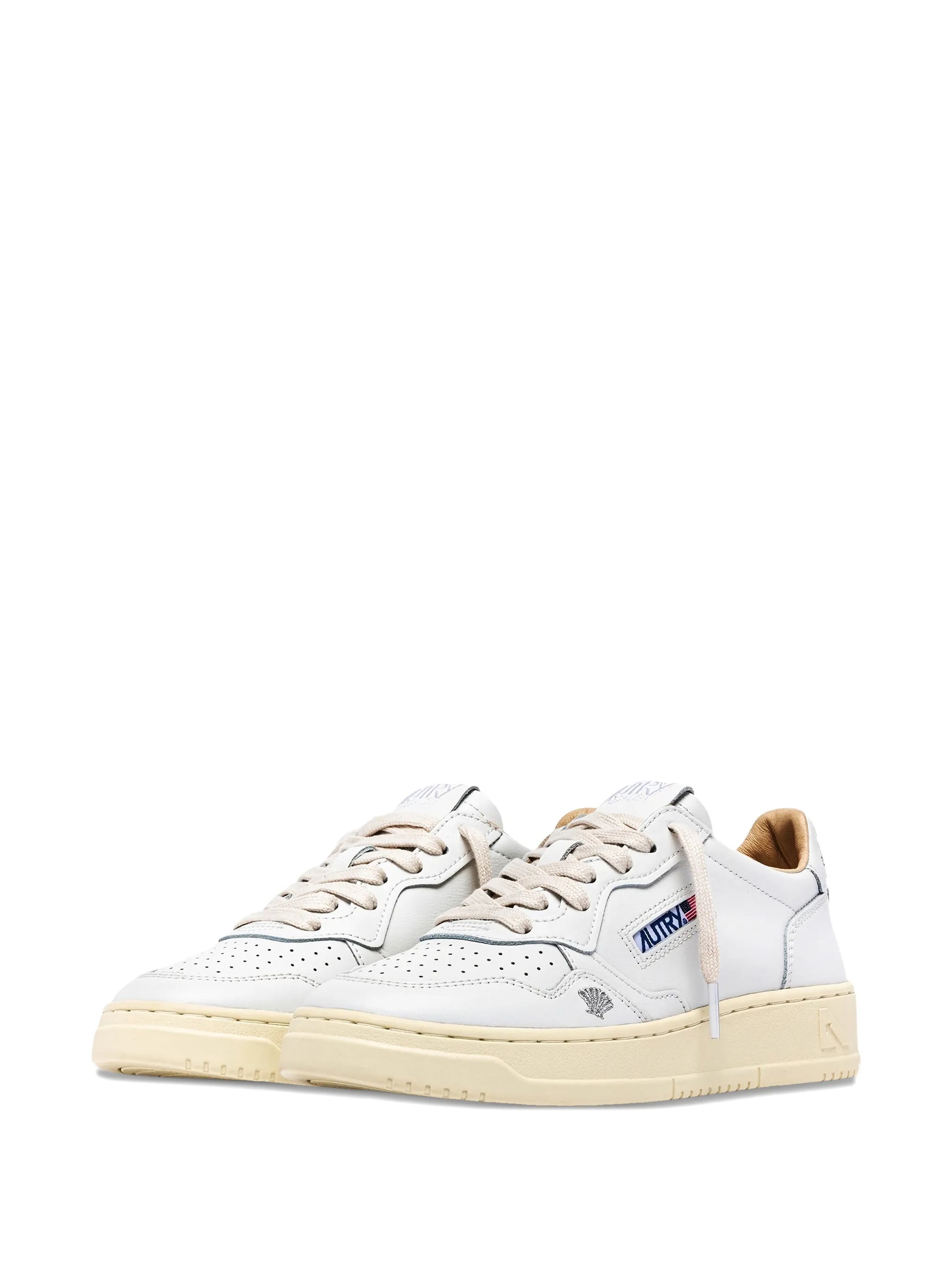SNEAKERS MEDALIST LOW IN PELLE BIANCA CON DETTAGLI ARGENTO