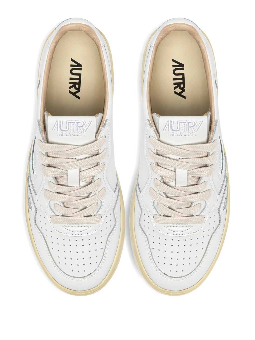 SNEAKERS MEDALIST LOW IN PELLE BIANCA CON DETTAGLI ARGENTO