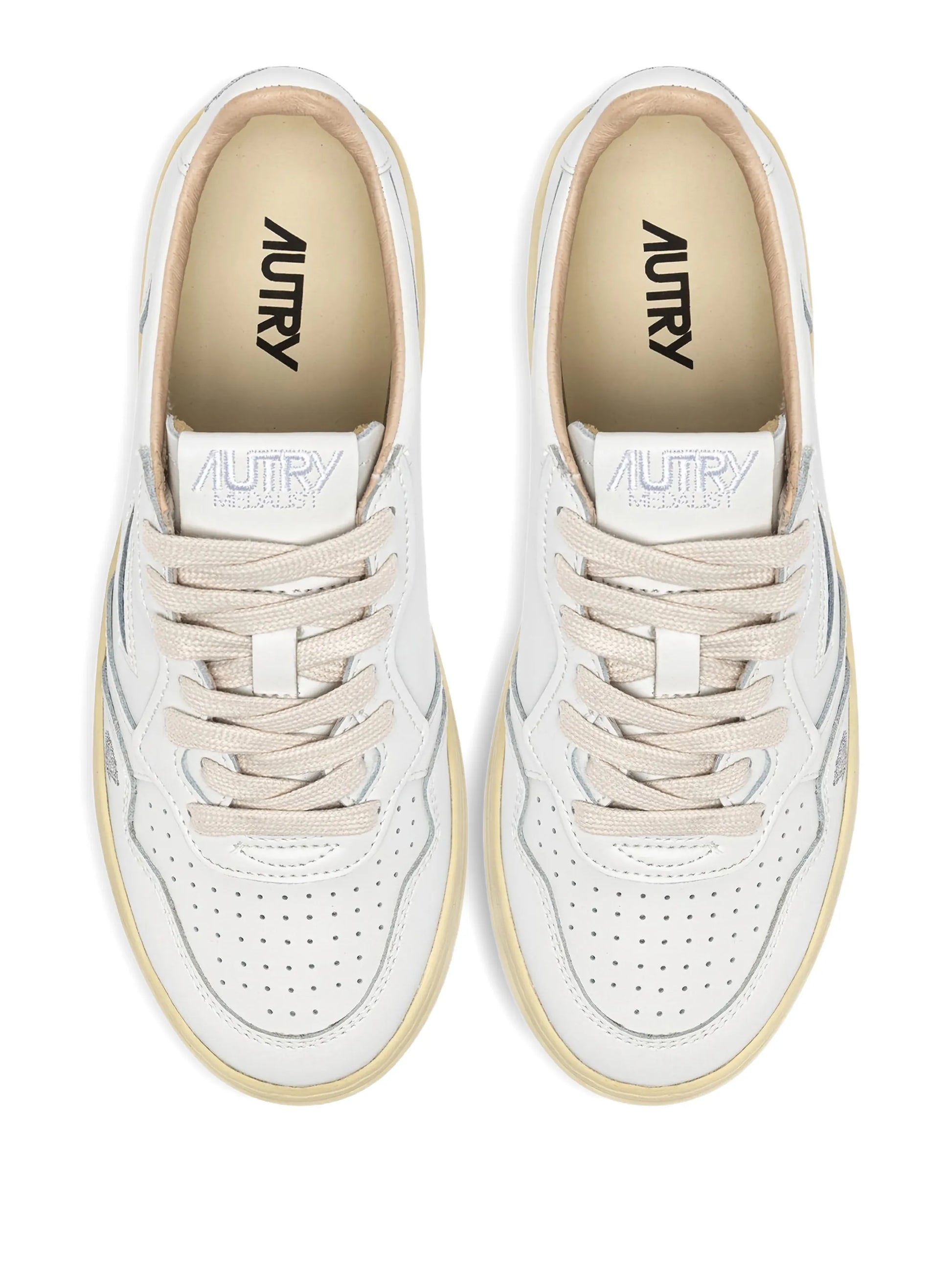 SNEAKERS MEDALIST LOW IN PELLE BIANCA CON DETTAGLI ARGENTO