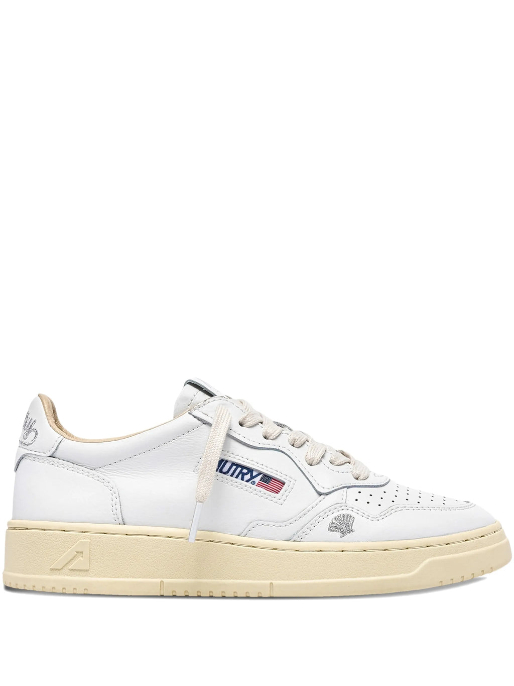 SNEAKERS MEDALIST LOW IN PELLE BIANCA CON DETTAGLI ARGENTO