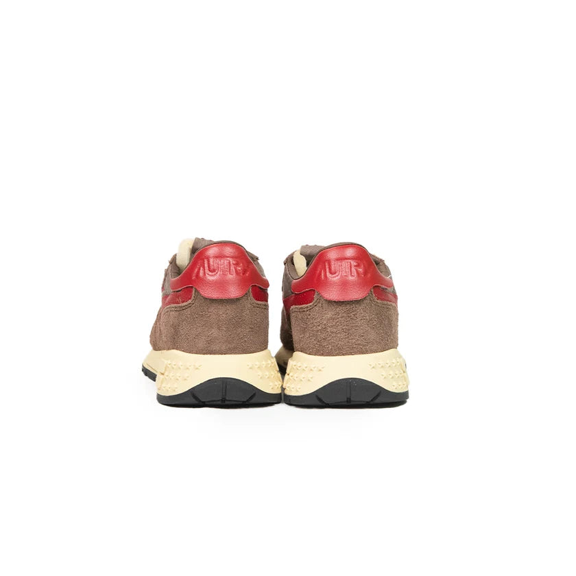 Sneaker Autry - Reelwind low wom suede/net marrone e rosso