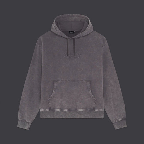 Acid Wash Hoodie Grey DOLLY NOIRE