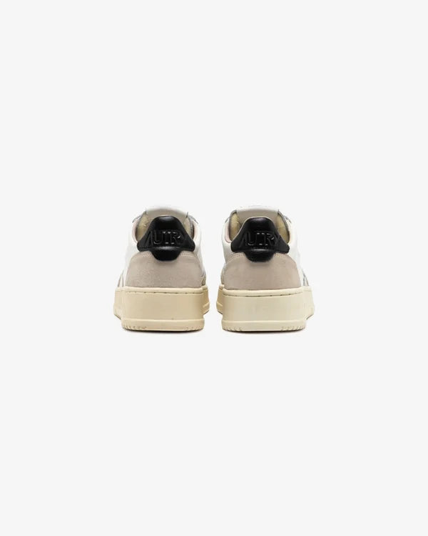 SNEAKERS MEDALIST LOW IN PELLE BIANCA E NERA E SUEDE BEIGE