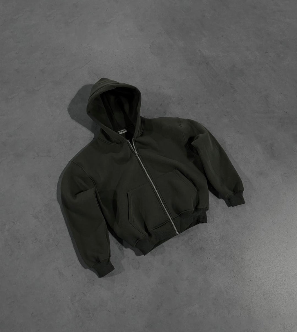 PERFECT Military green zip hoodie