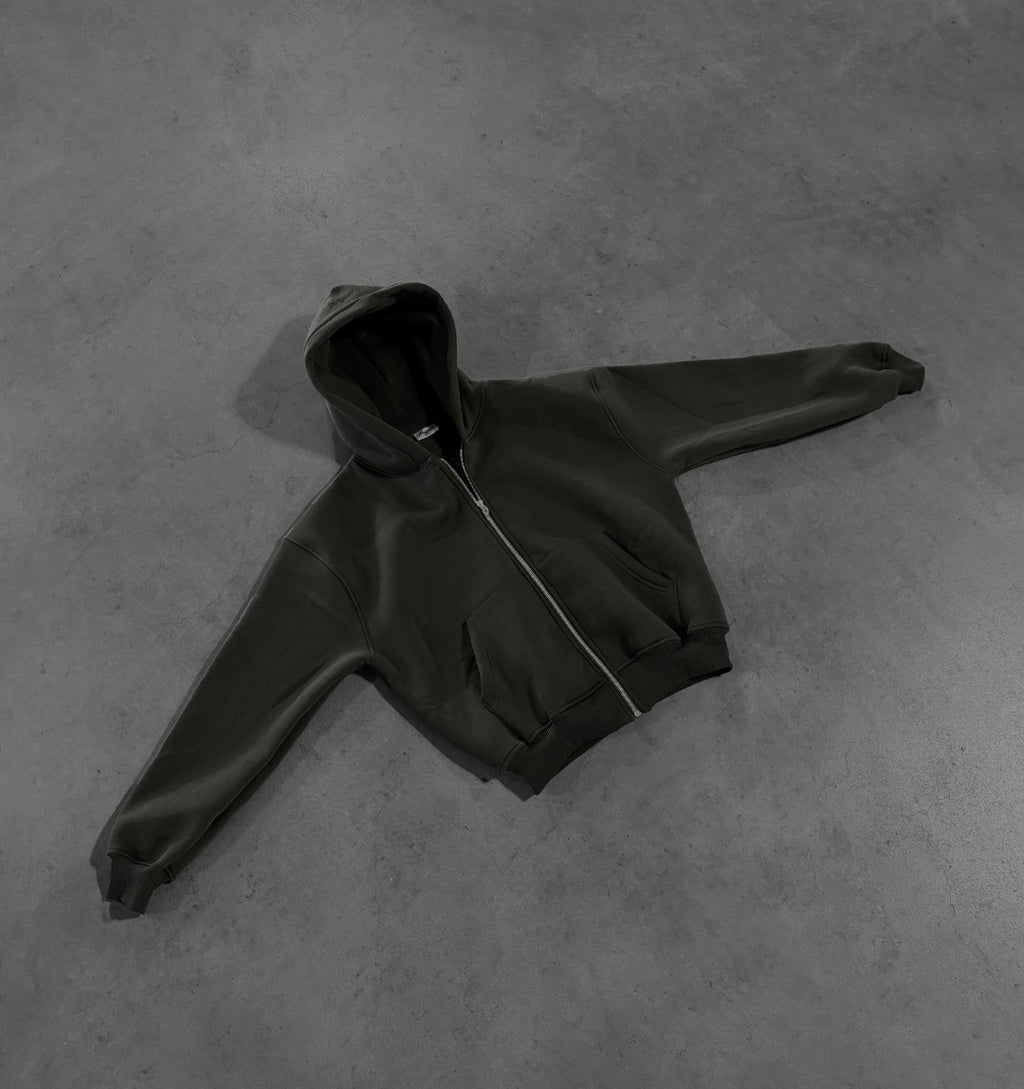 PERFECT Military green zip hoodie