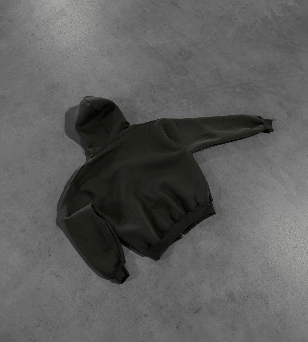 PERFECT Military green zip hoodie